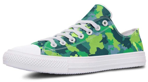 Moss Camo Pattern White Lowtop Sneaker
