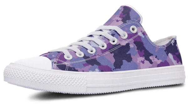 Violet Camo Pattern White Lowtop Sneaker
