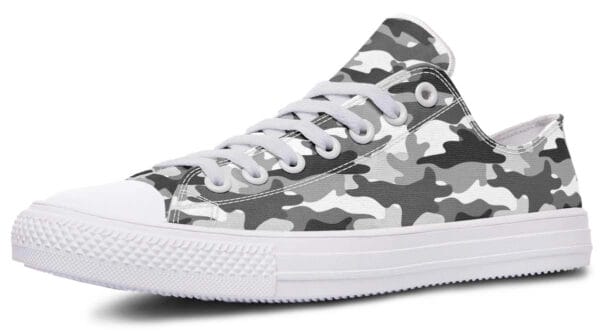 White Camo Pattern White Lowtop Sneaker