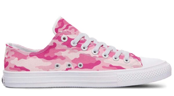 Milk Pink Camo Pattern White Lowtop Sneaker