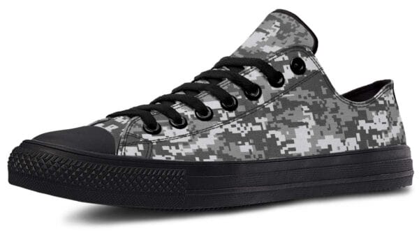 Dark Camo Pattern White Lowtop Sneaker