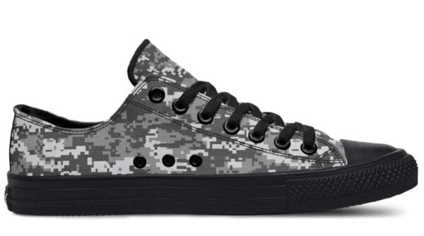 Dark Camo Pattern White Lowtop Sneaker