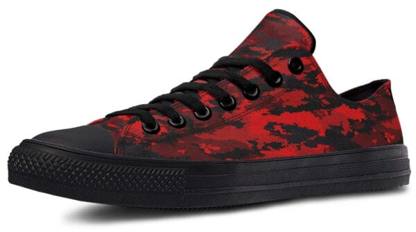 Red Camo Pattern White Lowtop Sneaker