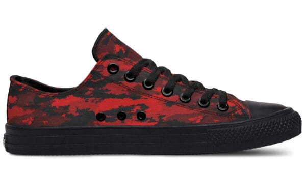 Red Camo Pattern White Lowtop Sneaker