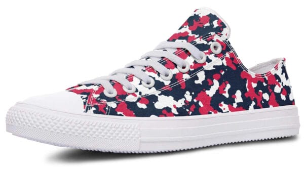 Pink&Blue Camo Pattern White Lowtop Sneaker