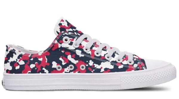 Pink&Blue Camo Pattern White Lowtop Sneaker